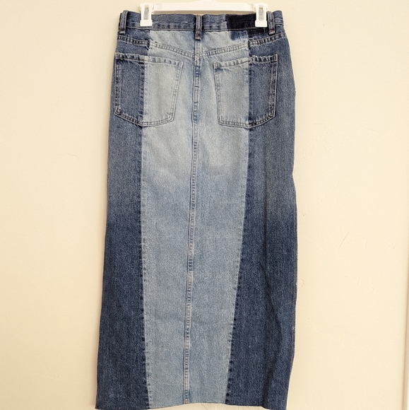 ZARA NEW PATCHWORK DENIM MIDI SKIRT M - Picture 10 of 13